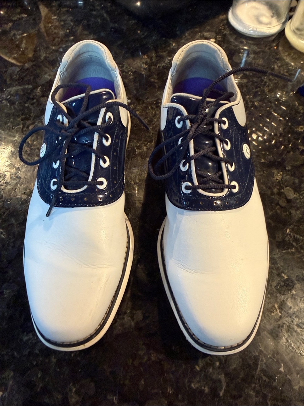 FootJoy White and Navy Women's Athletic Golf Shoes